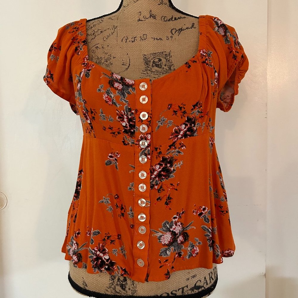 Free People Short Sleeve Top Size L